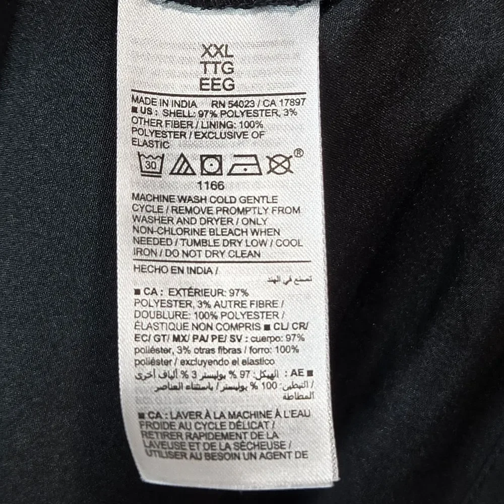 Old Navy Black Floral Gold Stripe Waist Defined Dress - Picture 5 of 5